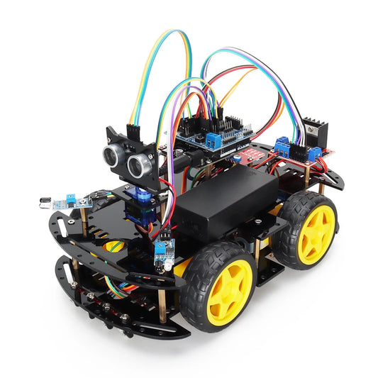 Programmable Robot Kit For Arduino Project Starter Kit Full Version Professional DIY Electronics Kit Coding Robot with Codes