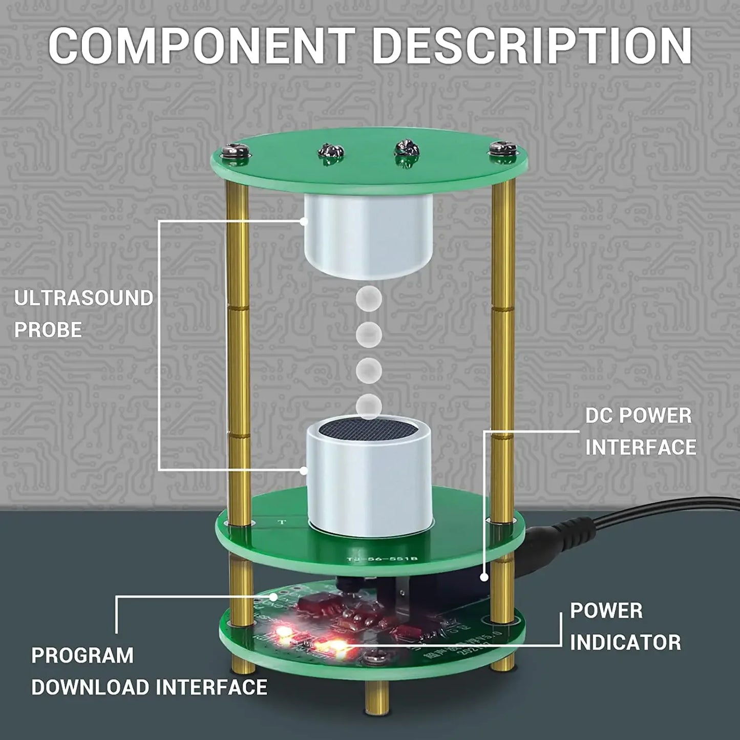 DIY Electronic Kit Ultrasonic Levitator Soldering Practice Suspension Standing Wave Controlled For Beginner Learn STEM Education