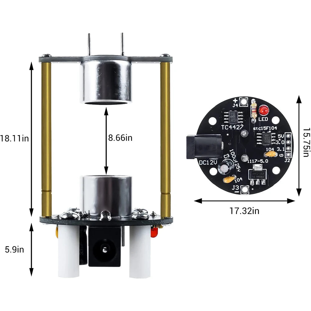 DIY Electronic Kit Ultrasonic Levitator Soldering Practice Suspension Standing Wave Controlled For Beginner Learn STEM Education