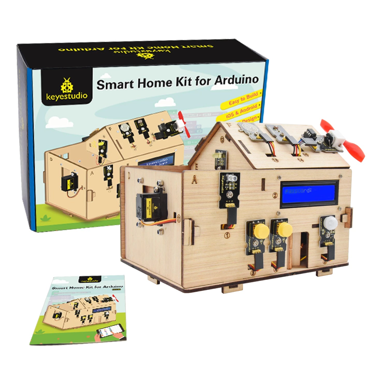 Keyestudio Smart Home IOT Kit With PLUS Board+15 Projects Tutorial For Arduino STEAM House Kit DIY Electronic Kit CE Compliant